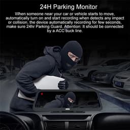 Dashcam voor Auto - 10" 4G ADAS Dashcam - GPS Navigatie & Dual Lens Achteruitrijcamera - 6m Achtercamera - Geen Geheugenkaart - Zwart — thumbnail 2