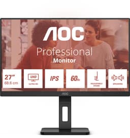 AOC E3 U27E3UF computer monitor 68,6 cm (27") 3840 x 2160 Pixels 4K Ultra HD LED Zwart — thumbnail 1
