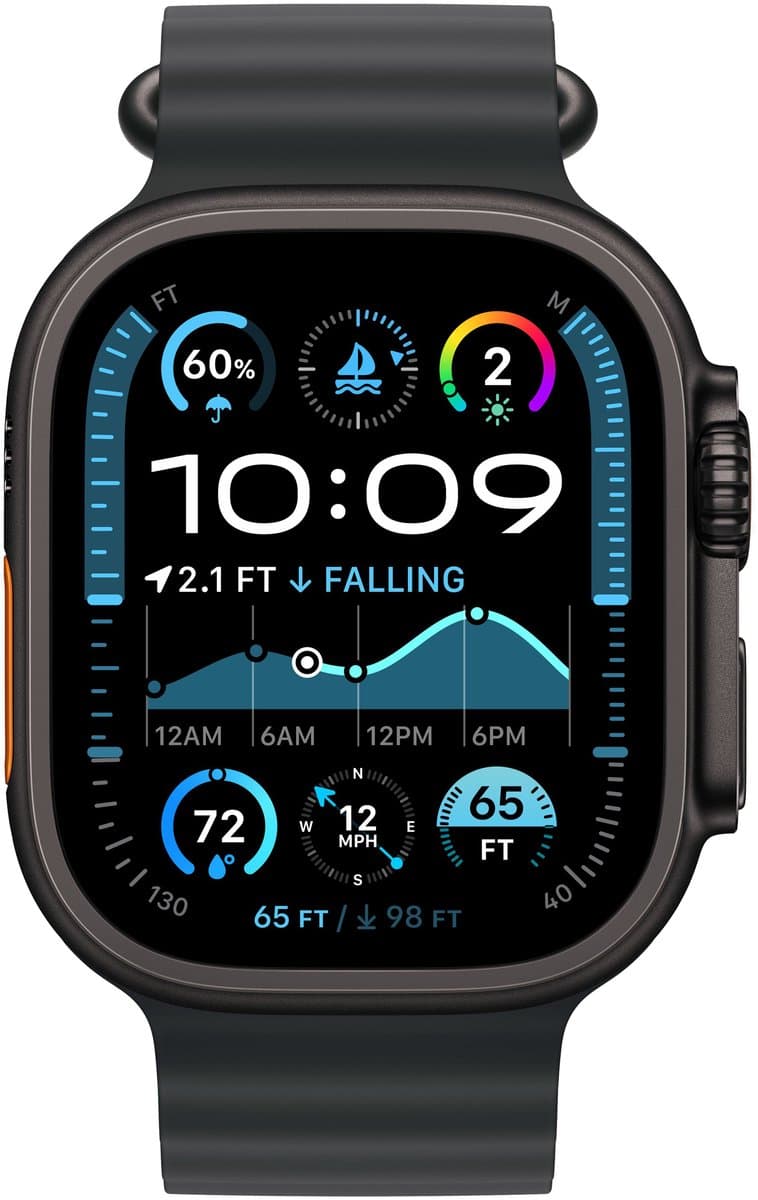 Apple Watch Ultra 2 GPS + Cellular 49mm Black Titanium Case with Black Ocean Band — afbeelding 1