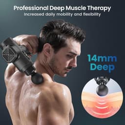 Draagbaar Spiermassagepistool met Diepe Weefselmassage, 30 Snelheden en 8 Massagekoppen – Ontspan en Herstel Spieren Effectief — thumbnail 2