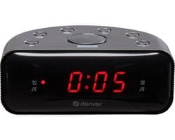 Denver Wekkerradio - Snooze / Slaap Functie - Digitale Wekker - FM Radio - Dual Alarm - CR430 - Zwart