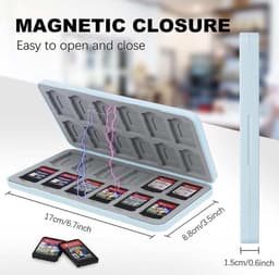 24 Slots Game card case geschikt voor Nintendo Switch - Avanceli - Opbergen Spelletjes - Silicone Slots - Licht Blauw — thumbnail 2