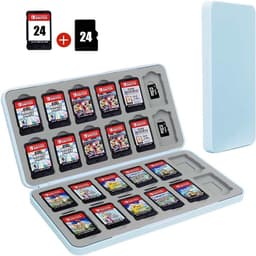 24 Slots Game card case geschikt voor Nintendo Switch - Avanceli - Opbergen Spelletjes - Silicone Slots - Licht Blauw — thumbnail 1