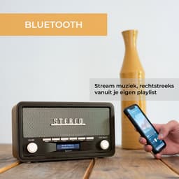 Denver DAB Radio - Retro Radio - Bluetooth - DAB+/ FM - Dimbaar - Batterijen & Netstroom - DAB18DG — thumbnail 5
