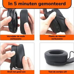 Vervangende Phreeze Oorkussens - Geschikt voor Skullcandy Crusher 3.0 / 2.0 / 360 / EVO / ANC, Hesh 3, Venue Wireless - Zwart — thumbnail 3