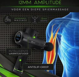 Massage Gun - Massage Apparaat - 11 Massagekoppen - LED Display - 2600 mAh - 99 Intensiteiten - Verlicht Spierpijn - Spiervermoeihdeid — thumbnail 4