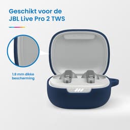 YONO Soft Case geschikt voor JBL Live Pro 2 TWS - Hoesje met Clip - Donkerblauw — thumbnail 3