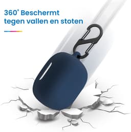 YONO Soft Case geschikt voor JBL Live Pro 2 TWS - Hoesje met Clip - Donkerblauw — thumbnail 4
