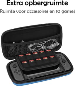 Hoes Geschikt voor Nintendo Switch Lite Case Hoesje Met Koord - Bescherm Hoes Geschikt voor Nintendo Switch Lite Hoes Hard Cover - Blauw — thumbnail 5