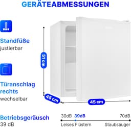 Bomann KB 7346 Mini Koelkast - Barkoelkast - 42 liter - wit — thumbnail 3