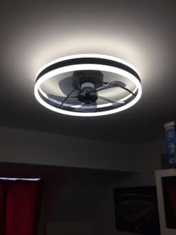 Ventilator Lamp - Plafondventilator - Smart Lamp - Dimbaar - 6 Speed - Zwart - Keuken Lamp - Woonkamerlamp - Moderne lamp — thumbnail 2