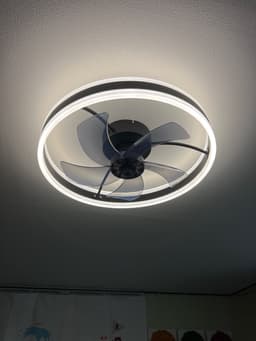 Ventilator Lamp - Plafondventilator - Smart Lamp - Dimbaar - 6 Speed - Zwart - Keuken Lamp - Woonkamerlamp - Moderne lamp — thumbnail 3