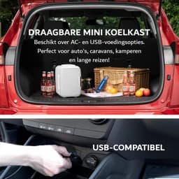 Mini Koelkast - Cooler & Warmer - 4 liter - AC+USB - Draagbare Koelkast voor Slaapkamer, Auto - Grijs — thumbnail 4