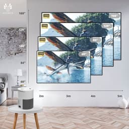 Astarite Ultra+ Smart Mini Beamer - Smart Mini Projector - Full HD 1080P - Keystone correctie - Android TV 9.0 - WiFi - 250 ANSI - 5000 lumen - Ingebouwde speakers - Wit/Grijs — thumbnail 5