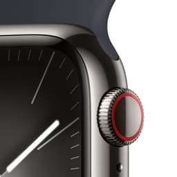 Apple Watch Series 9 - GPS + Cellular - 41mm - Graphite Stainless Steel Case with Midnight Sport Band - S/M — thumbnail 2