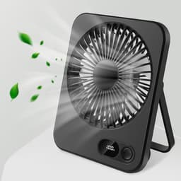 Oplaadbare USB-C Tafelventilator met LED Display, Vouwbaar en Stil, 180° Verstelbare Mini Ventilator voor Kantoor en Thuisgebruik, 2000mAh Accu — thumbnail 4