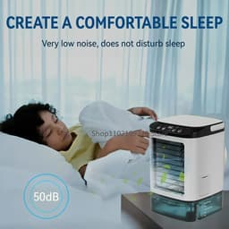 UFTA Draagbare Luchtkoeler Mini - 3 Snelheden 900ml USB Gevoed - 7-Kleuren Nachtlamp 50dB - Ultrasone Verneveling Ijsbak - Wit — thumbnail 4