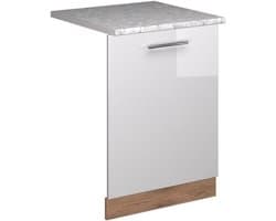 Vaatwasser Frontpaneel 60 cm Hoogglans Wit AP Marmer Stijl Inbouwkeuken