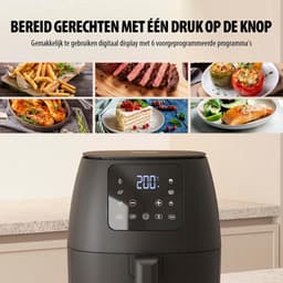 Mini Digitale Heteluchtfriteuse - Olievrij - 6 kookprogramma's - Antiaanbaklaag - Verstelbare thermostaat - 2L - 1500W — thumbnail 3