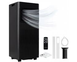 Auronic Mobiele Airco - 7.000 BTU - 3-in-1 - Airconditioning met 2 Raamafdichtingskits - Ventilator - Ontvochtiger - Tot 20m² - Zwart