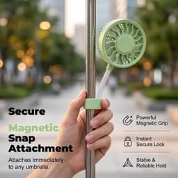 KZQ Magnetische Telefoonventilator 2 In 1 Oplaadbaar Compact Met Clip Persoonlijke Ventilator En Telefoonhouder 3 Snelheden Wit — thumbnail 5