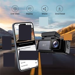Auto Dashcam - 4K Cam DVR - Veilige Ritten - Dubbele Lens Opname - 4 inch Scherm - Zwart — thumbnail 2