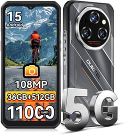 OUKITEL WP62 Rugged Smartphone 5G - 36GB RAM - 512GB ROM - 6,6 inch FHD+ 120Hz - 11000mAh 33W - 108MP Camera - Android 15 - Dual SIM - IP68/IP69K Outdoor telefoon - NFC GPS OTG - Zwart — thumbnail 1