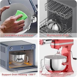 Roestvrijstalen Mengkom - Mixer Kom - Keukenwerk - 6QT Capaciteit - 6QT - Zilver — thumbnail 5
