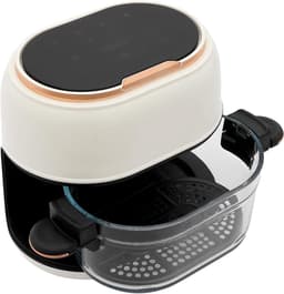 Airfryer Compact - Heteluchtfriteuse Mini - Gezond Koken - Zichtbare Glazen Mand - 4 Liter - Wit — thumbnail 5