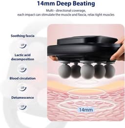 Massagepistool - Spierstimulator Rugmassager - Spierherstel Bevorderen - 6 Verwisselbare Koppen - 20 x 15 x 30 cm - Zwart — thumbnail 5