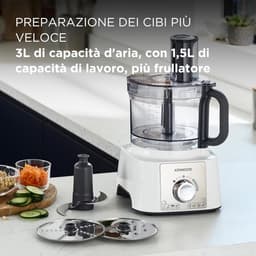 Keukenmachine - Foodprocessor Keukenrobot - Maaltijden Bereiden - 1000 Watt Vermogen - 3 Liter Kom - Wit — thumbnail 2