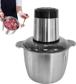 Elektrische Keukenmachine - Mini Hakmolen Voedselhakker - Snel Ingrediënten Hakken - Dubbellaags 4-Mesjes - 2L Capaciteit - Roestvrij Staal — thumbnail 1