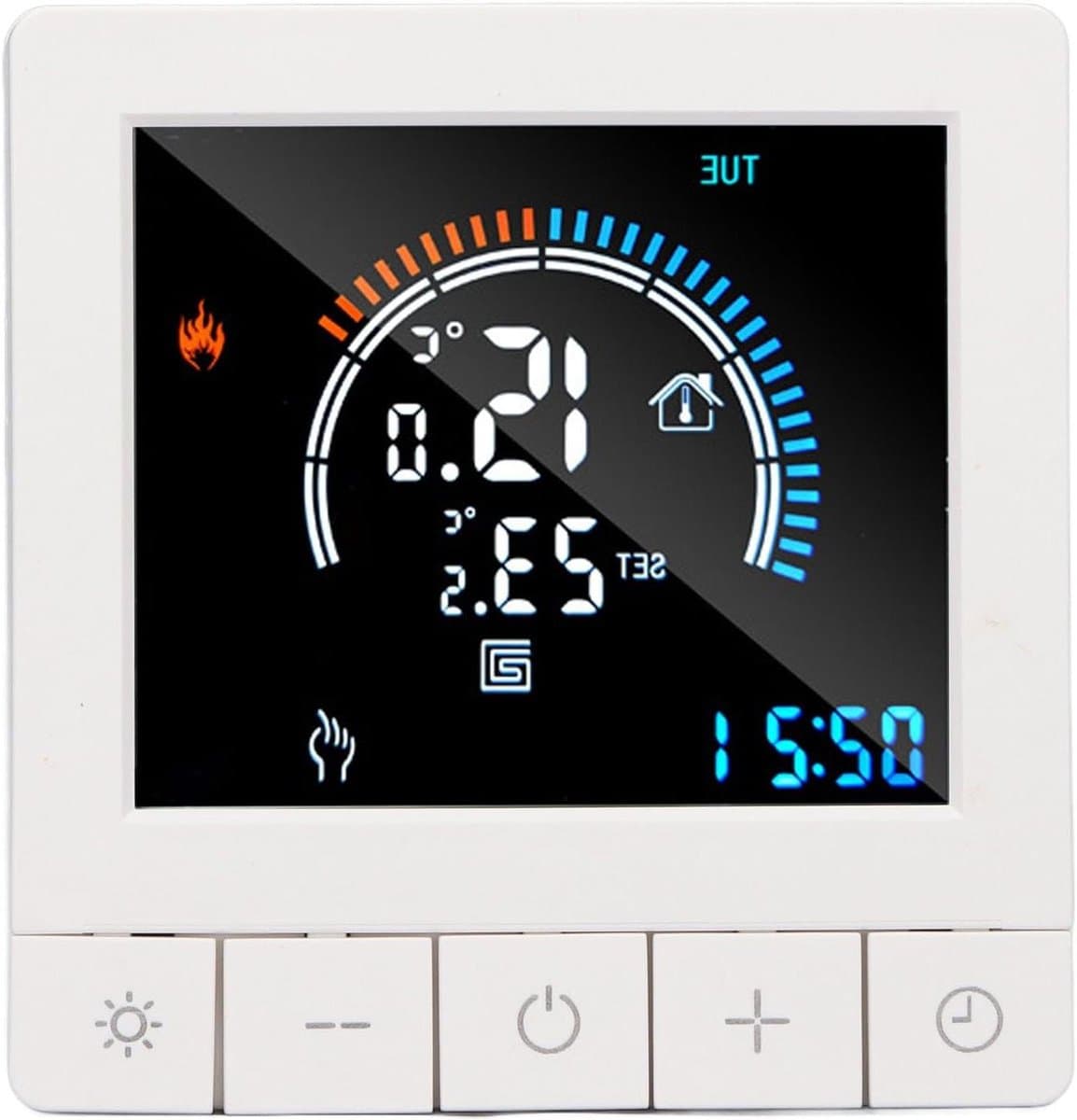 Programmeerbare Thermostaat - Slimme Regelaar - Temperatuur Beheersen - Intelligent LCD - 90V-240V 16A - Zwart — afbeelding 1