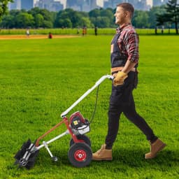 Grasveegmachine - Bladveger - Gazon Reinigen - Viertakt Benzinemotor - 60 cm - Zwart en Rood — thumbnail 2