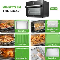 Airfryer Oven - Heteluchtfriteuse XXL - Gezond Koken - 360° Hete Lucht Systeem - 32L - Zwart — thumbnail 4