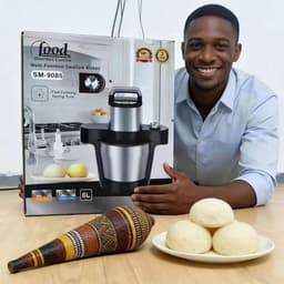 Keukenmachine - Fufu machine - Afrikaanse Gerechten Maken - Automatische Voedselverwerking - 6L - Zilver — thumbnail 5