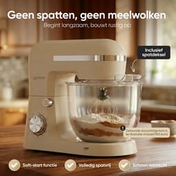 Gatson 1500W Keukenmachine - 10 Snelheden - 5L Mengkom - Dubbele Handvat - Keukenrobot - Keukenmixer - Foodprocessor - 1500W — thumbnail 5