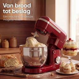 Gatson 1500W Keukenmachine - 10 Snelheden - 5L Mengkom - Dubbele Handvat - Keukenrobot - Keukenmixer - Foodprocessor - 1500W — thumbnail 2