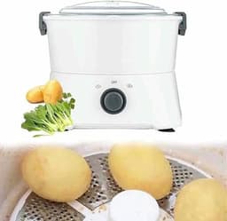 Elektrische Aardappelschiller - Groenteschiller Slacentrifuge - Maaltijden Bereiden - 6 Roestvrijstalen Messen - 1 kg Capaciteit - Wit — thumbnail 3