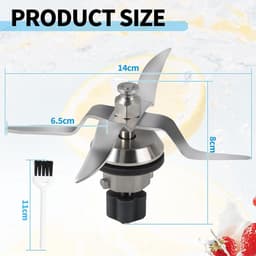 Reservemes Keukenmachine - Mixmes Roestvrijstaal - Eten Bereiden - Inclusief Borstel - 13.8 x 13.6 cm - Zilverkleurig — thumbnail 5