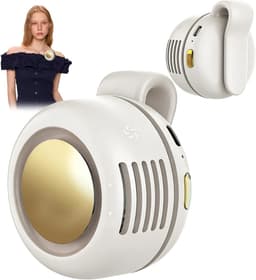 Mini Ventilator - Draadloze Ventilator - Clip-On Ventilator - ventilator kinderwagen - Nekventilator - Oplaadbare USB Ventilator - Portable Clip Fan - USB Oplaadbare Stille Bladeless Ventilatoren - Voor Buiten, Auto, Werk,Camping - Wit — thumbnail 1