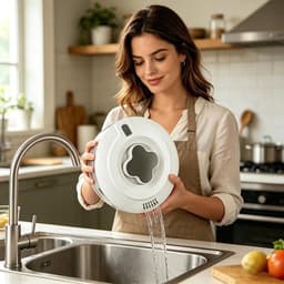 Fruit Reiniger Droger - Groente Centrifuge - Maaltijd Voorbereiding - Veelzijdig Ontwerp - 5 Liter Capaciteit - Wit — thumbnail 2