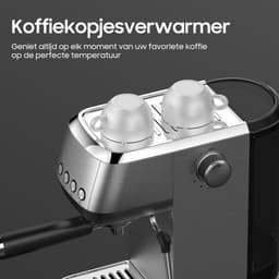 AIMASON CM1662 Halfautomatische Espressomachine - 1350W RVS Coffee Machine met Melkopschuimer - Semi-Automatische Snelle opwarming - 20-Bar Italiaanse Pomp - 1.3L Watertank - Kopjesverwarmer — thumbnail 2