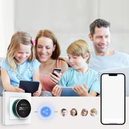Slimme Thermostaat - Digitale Regelaar - Comfort Verhoging - Bidirectionele Draaiknop - 181 Inch Scherm - Zwart — thumbnail 3