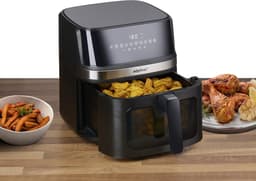 alpina Airfryer XL 8 Liter - Air Fryer voor 4 tot 6 Personen - Heteluchtfriteuse met Digitaal Display en Timer - Instelbare tTemperatuur 80-200°C - Heteluchtoven met 10 Programma's - Zwart — thumbnail 4