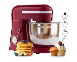 Gatson 1500W Keukenmachine - 10 Snelheden - 5L Mengkom - Dubbele Handvat - Keukenrobot - Keukenmixer - Foodprocessor - 1500W