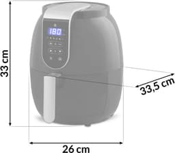 Vetvrije friteuse - Hetelucht friteuse Airfryer - Gezond koken - Met display - 26 liter - Zwart zilver — thumbnail 2