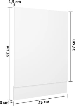 Vaatwasserpaneel - Keukenfront - Keuken Integratie - Duurzaam Hout - 45 x 67 cm - Wit — thumbnail 4