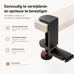 BOTC Koptelefoon Houder - Headset Stand - 360 Rotatie - Koptelefoon Haak - Hoofdtelefoon Hanger - Aluminium - Zwart — thumbnail 2