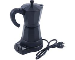 Casa Living Elektrisch Koffiezetapparaat - 300ML Capaciteit - Aluminium Moka Pot - Snel Koffiezetten - Compact Design - Zwart